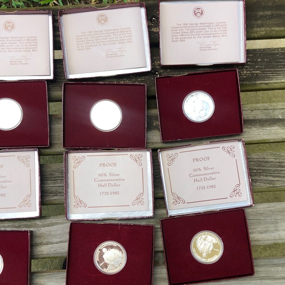 90% silver Washington commemorative half dollars 10 coins - Picture 6 of 15